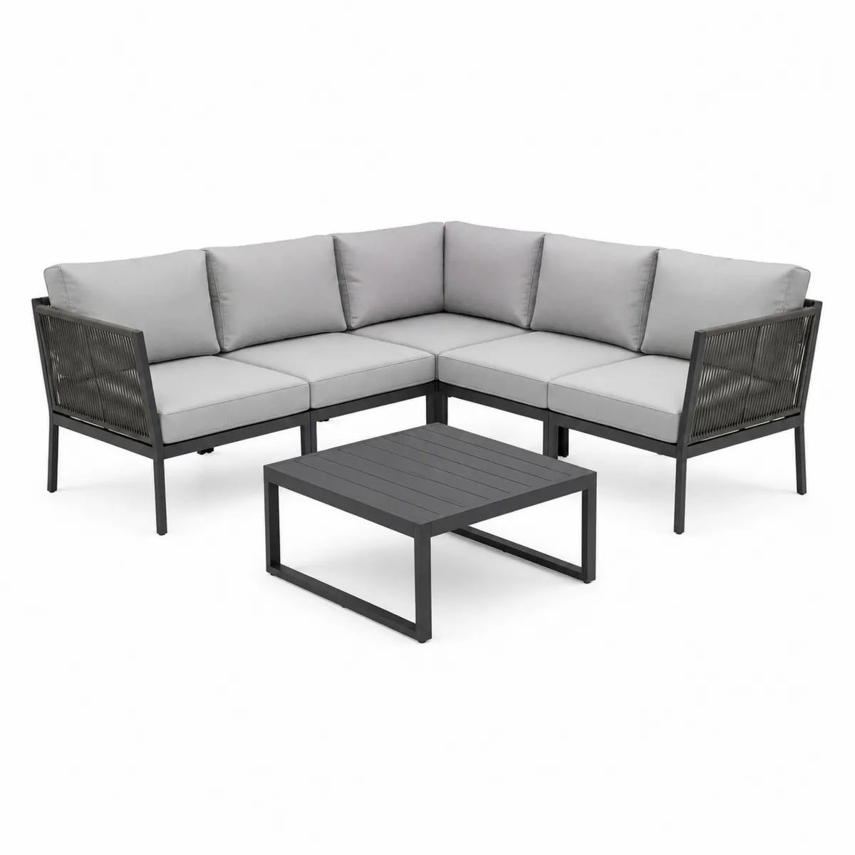 Aluminiowy zestaw mebli ogrodowych narożnych z poduszkami
