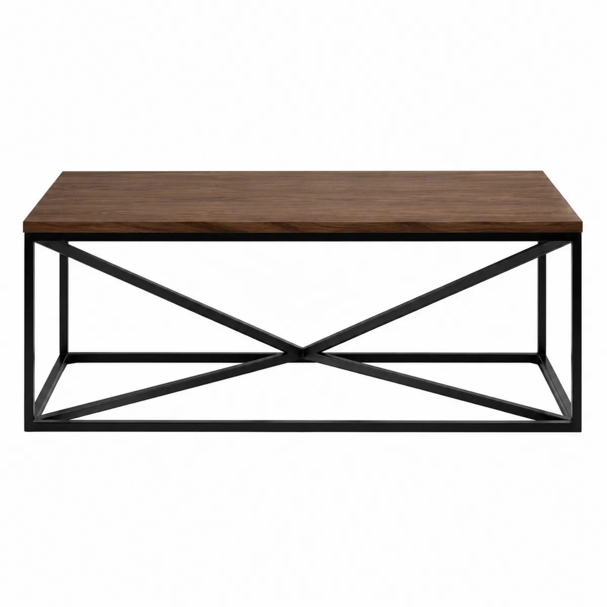 Stolik kawowy drewniany z metalową ramą 100x50x45 cm