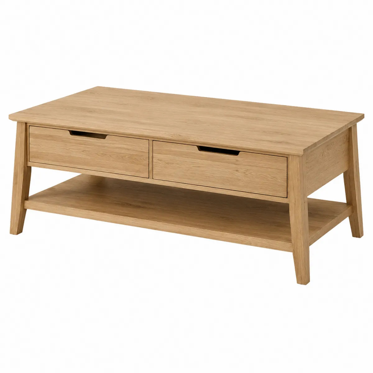 Stolik kawowy dębowy z 2 szufladami 110x60x45 cm