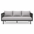 Sofa ogrodowa szara, aluminium, olefin, 200x75x60 cm