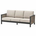 Sofa ogrodowa aluminiowa z technorattanem i poduszkami beżowa 200 cm