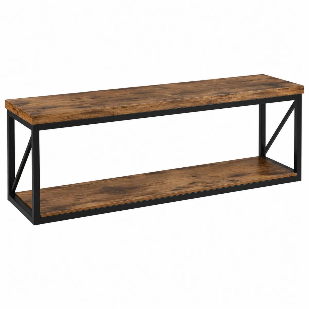 Stolik kawowy drewniany i metalowy 110x30x45 cm
